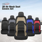 CAROMOP 3D Air Mesh Car Seat Covers 2 Front Seats,Breathable and Durable Seat Covers for Cars,Universal Fit for SUV,Vans,sedans, Trucks, Automotive Interior Covers(Black/Beige)
