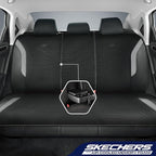 Skechers Memory Foam Car Seat Covers, Air Cool Mesh Thick Seat Covers, Car Seat Full Sets, Airbag Compatible, Automotive Comfort Protection for Most Cars,Vans,Trucks, SUVs,Grey