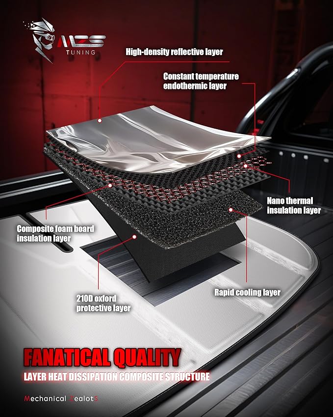 MZS Windshield Sun Shade Compatible with CRV 2023-2026, Foldable SUV Front Window Sunshade with Storage Pouch, Sun Visor Shield Accessories for Interior Protector