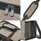 Tirrinia 6 Bottle Wine Gift carrier, Insulated Leakproof Padded Wine Cooler Carrying Tote Bag for Travel, Camping and Picnic, Perfect Wine Lover Gift, Beige