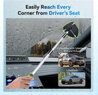 XINDELL Windshield Cleaning Tool, Interior & Inside Car Windshield Cleaner with Microfiber Pads, Extendable Handle & 360° Rotating Head, Streak-Free Glass Cleaning Kit for Cars Trucks