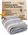 Woolly Mammoth Woolen Company Merino Wool Blanket - 80% Merino Wool - Camping Blankets for Cold Weather - Mositure-Wicking for Overlanding, Hunting, Emergency Kits, Bushcraft (66" x 90" Limestone)