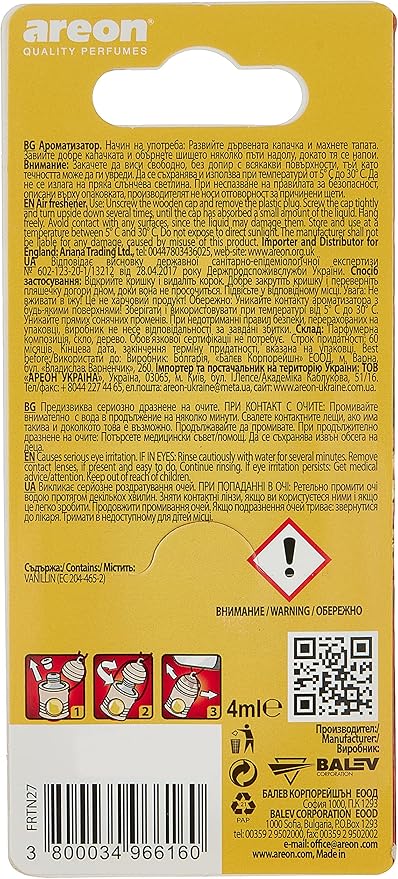 AREON Fresco FRTN27 Hanging Car and Home Air Freshener, Coffee