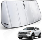 MZS Windshield Sun Shade Compatible with Santa Fe 2019-2023, Foldable Car Front Window Sunshade with Storage Pouch, SUV Sun Visor Shield Accessories for Interior Protector