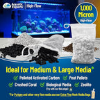 Aquatic Experts High Flow Filter Media Bag - Durable Filter Bags for Fish Tank, Secure Aquarium Media Bag with Drawstring, Media Bags for Aquarium and Pond, High Flow (White), 5" x 9" - 4 Pack