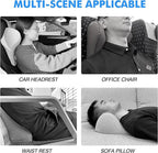 Car Neck Pillow for Driving Seat Car Headrest Pillow with Flexible Strap, 100% Memory Foam Neck Support Pillow for Car, Office Chair Black Pack of 2