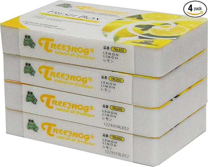 Lemon Scent 4 Pack, Treefrog Natural Air Freshener Fresh Box (AKA Xtreme Fresh)