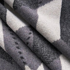 PuTian Merino Wool Blanket - Large Warm Soft Washable Camp Blanket Throw for Bed Couch Camping Outdoor Travel Emergency, Grey Geometry