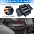 Center Console Cover for Jeep Wrangler JL 2018-2026 & Gladiator JT 2020-2026 1.2in Thickness Armrest Cover Leather Arm Rest Lid Protector Cushion Pad with Stroage Pockets Interior Accessories (Red)
