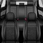 TTX LIGHTING for Toyota Venza 2009-2020 Car Seat Covers, Breathable Ice Silk & Leather Seat Protector, Cool & Anti-Sweat for Long Driving, Airbag Compatible, 5 Seats Full Set (Black)