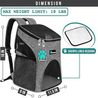 PetAmi Small Dogs and Cat Backpack Carrier, Airline Approved Pet Backpack Carrier, Ventilated, Safety Strap, Buckle Support Designed for Hiking Travel Camping Outdoor, Max 18 lbs (Heather Gray)