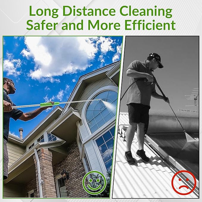 Pressure Washer Extension Wand, 120" Stainless Steel Power Washer Lance With Molded Grip, 30°, 90°, 120° Curved Rod, 5 Spray Nozzle Tips, 1/4" Quick Connect, 4000 PSI