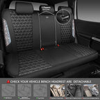 CAR PASS Bling Diamond Leather Car Seat Covers Full Seats Interior Sets, Waterproof Shining Glitter Sparkly Crystal Universal Armrest Automotive Truck SUV Cute Women Girl, Black Multicolor Rhinestone