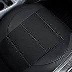 CAR PASS Universal Leather Two Front Seat Covers,Sport seat Covers fits Most Cars, SUVs, Trucks, and Vans Airbag Compatible (Black and Black)