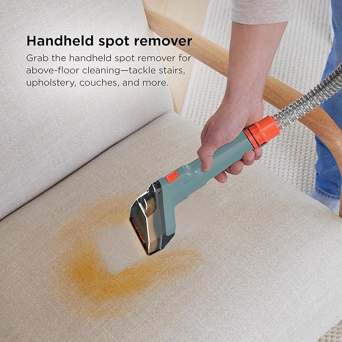 Shark CarpetXpert | Upright Carpet, Area Rug & Upholstery Cleaner | Carpet Shampooer with Handheld Spot & Stain Eliminator | 3 Cleaning Tools | Slate Green | EX151