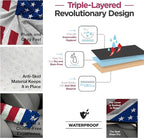 lebogner Waterproof Seat Cover, Sweating Towel for Post Gym Workout, Running, Swimming, and Beach, Universal Fit Anti-Slip Seat Protector for Cars, and Trucks, Machine Washable, American Flag Design