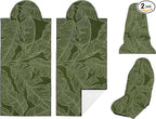 2 Pack Car Seat Towel Covers, Sweat Protector for Front Seats, Premium Thickened Microfiber with Elastic Strap, Breathable & Quick Dry, Machine Washable Cover for Gym Running Universal Fit Banana Leaf