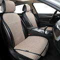 Breathable Car Seat Cover,Luxury Front Seat Cover,Durable and Non Slip,Polyester Silk Material, Universal Car Seat Cushion,Suitable for All Seasons,Airbag Compatible(Beige，2PCS)