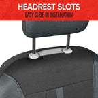 Motor Trend Black & Gray Car Seat Covers Full Set – Front Seat Covers & Rear Bench Seat Cover – Airbag Compatible, 60/40 Split Bench for Smaller Trucks, Cars & SUVs – Automotive Interior Accessories