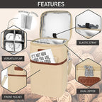 Opux 4 Bottle Insulated Wine Cooler Bag - Leakproof Padded Portable Wine Bottle Carrier for Travel Picnic BYOB Gift (Beige Cream)