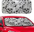 Gothic Skull Windshield Sunshade for Car SUV Truck Foldable Uv Ray Reflector Front Window Sun Shade Visor Shield Cover -59" X 31"