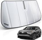 MZS Windshield Sun Shade Compatible with Highlander 2020-2026, Foldable SUV Front Window Sunshade with Storage Pouch, Sun Visor Shield Accessories for Interior Protector