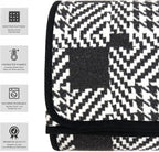 PuTian Merino Wool Blanket - 63" x 51" Thick Warm Soft Twin Bed Throw - Great for Camping, Outdoors, Travel, Car, Couch, All Seasons Houndstooth Black