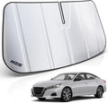 MZS Windshield Sun Shade Compatible with Altima 2019-2026, Foldable Car Front Window Sunshade with Storage Pouch, Sedan Sun Visor Shield Accessories for Interior Protector