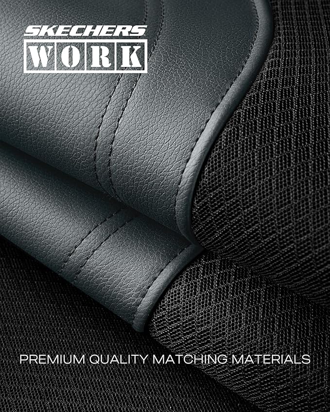 Skechers Car Seat Covers, Work Leather Seat Covers 5-Times Stronger Built-in Webbing, Oxford Fabric Front Seat Covers, Airbag Compatible, Automotive Comfort for Cars, Trucks, SUVs,Grey