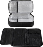 ALLCAMP Insulin Cooler Travel Case for Diabetic Organize Medication with 4 Ice Packs Black(9X 4.72x 3.14 inches)