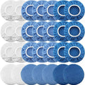 Tallew 40 Pcs 9 to 10 Inches Buffer Pads Bulk Car Polisher Bonnets Orbital Buffer Bonnets Microfiber Polishing Pad Car Wax Cover for Cleaning and Polishing(Royal Blue,Light Blue,White)