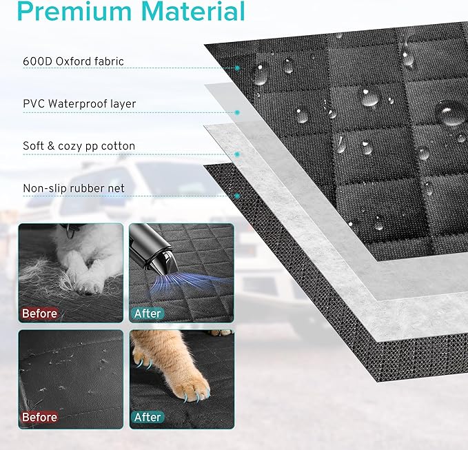 Dog Car Seat Cover Compatible with VW Volkswagen Tiguan Beetle ID.4 Taos Jetta Passat Golf Back Seat Accessories, Waterproof Pet Bench Backseat Covers with Non-Slip Backing - 2026 New