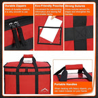 Himal Outdoors Insulated Food Delivery Bag XXXL-23Wx15Hx14D inches Premium Insulated Grocery Bag for HOT/COLD Food Delivery, Fit for Uber Eats, Doordash, Commercial Catering Transportation (Red)