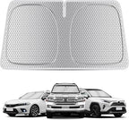 helloleiboo Graphene Car Windshield Sun Shade Car Sun Shade for Windshield with Heat Absorption Coating Foldable Design with UV Protection to Keep Your Car Interior Cooler Silver (Medium-59 × 30 in)