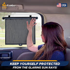 EcoNour Car Window Shades for Baby (2 Pack) - Upgraded | Shades for Side Window | Comes with Enhanced Suction Cups & Large Clips for Durability | Baby Car Accessories (15" x 17")