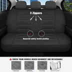 CAROMOP 3D Air Mesh Car Seat Covers Full Set,Breathable and Durable Seat Covers for Cars,Split Bench Compatible,Universal Fit for SUV,Vans,sedans, Trucks, Automotive Interior Covers(5-Seat Black/Grey)