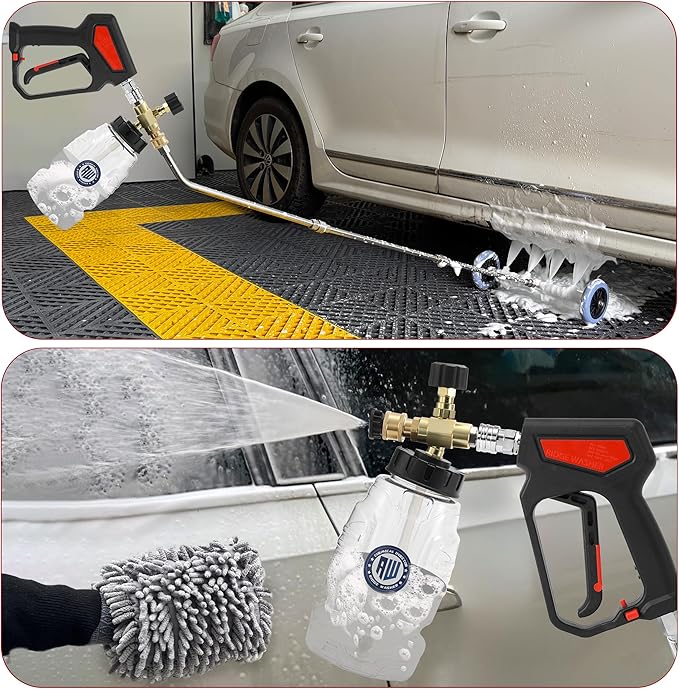 RIDGE WASHER Pressure Washer Undercarriage Cleaner, 16 Inch Under Car Washer with Chemical Injector Bottle, Undercarriage Power Washer with Straight Extension Wand, 4000 PSI