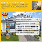 SIKA Sikaflex Construction Sealant, 12-Pack, 10.1 fl oz, Limestone – All-Purpose Polyurethane for Joints 1/2" or Smaller, Strong, Weatherproof, Paintable, Ideal for Masonry, Wood, Metal & Concrete