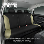 Skechers Car Seat Covers, Work Leather Seat Covers 5-Times Stronger Built-in Webbing,Oxford Fabric Seat Cover Full Sets, Airbag Compatible, Automotive Comfort for Cars,Trucks,SUVs,Beige