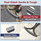 3PCS Pet Hair Removal Tool Set-Dog & Cat Hair Remover, Pet Hair Removal Glove, Carpet Rake for Carpet, Couch, Furniture, Car Interior & More-Reusable Pet Hair Remover for Multi-Surface Cleaning