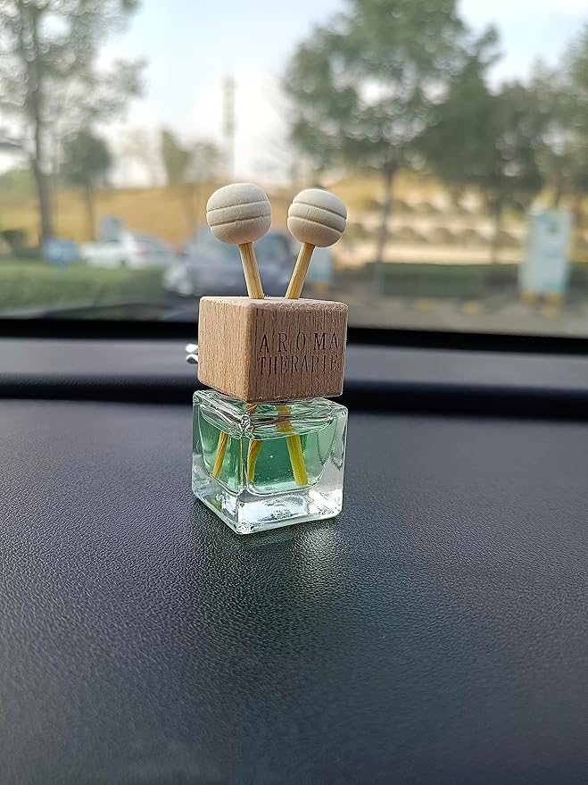 4Packs 8ml Empty Car Air Freshener Vent Clip, Clear Glass Essential Oil Diffuser Vent Outlet Auto Perfume Aromatherapy Bottle Vials Fragrance Ornament Decor