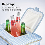 Fit & Fresh, 24-Can Soft Cooler Bag Insulated Leak-Resistant, Portable Soft Cooler, Large Cooler, Soft Sided Cooler Bag, Travel Cooler, Blue Gingham