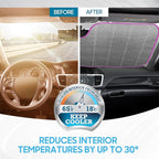 BDK Retro Wave Automotive Windshield Sunshades Accordion Folding Style - Windshield Sun Shade Auto Shade for Cars Trucks SUVs Vans Sun Visor Protector to Block UV Rays – Keeps Vehicle Cool 58” x 27”