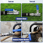 JOEJET High Pressure Washer Ball Valve Kit, 3/8" Quick Connect Ball Valve for Power Washer Hose, 5000 PSI