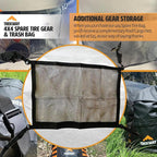 Offroading Gear Spare Tire Overlanding Storage & Trash Bag Organizer | w/Free Roof Cargo Mesh Net Bag | Fits 30" Tire 15 Gallons | for 4x4 Tailgate, Pickup Truck, SUV, RV, Overland