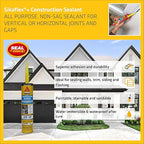 SIKA Sikaflex Construction Sealant - Black, Paintable Polyurethane, All-Purpose for Sealing Joints & Gaps, 10.1 fl. oz Cartridge - Weatherproof, Durable, Non-Corrosive