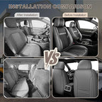 TTX LIGHTING for Subaru Forester 2007-2026 Seat Covers: Waterproof Leather Seat Protector with Airbag Compatible (2 Front Seats,Black&Gray)