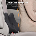 Benazcap Lumbar Support Pillow for Car, Lower Back Support Pillow for Sciatica & Back Pain Relief, 2 in 1 Memory Foam Seat Cushion for Office Chair, Car Seat - Black