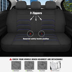 CAROMOP 3D Air Mesh Car Seat Covers Full Set,Breathable and Durable Seat Covers for Cars,Split Bench Compatible,Universal Fit for SUV,Vans,sedans, Trucks, Automotive Interior Covers(5-Seat Black/Blue)
