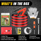 Nilight Car Emergency Kit with Jumper Cable Air Compressor Tire Repair Essential Tools First Aid Alligator Connector Electrical Kit for Travel Camping Outdoor Cars Truck SUV RV
